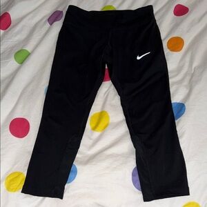 Nike womens Black Leggings with White Logo